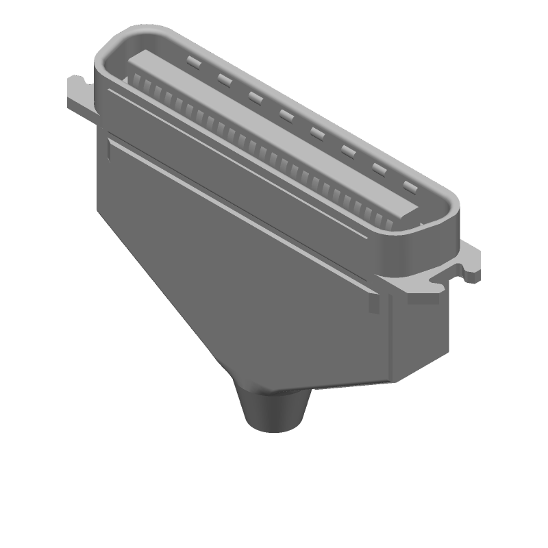 50 Pos Shielded Modular Plug, Male, Straight, IDT
