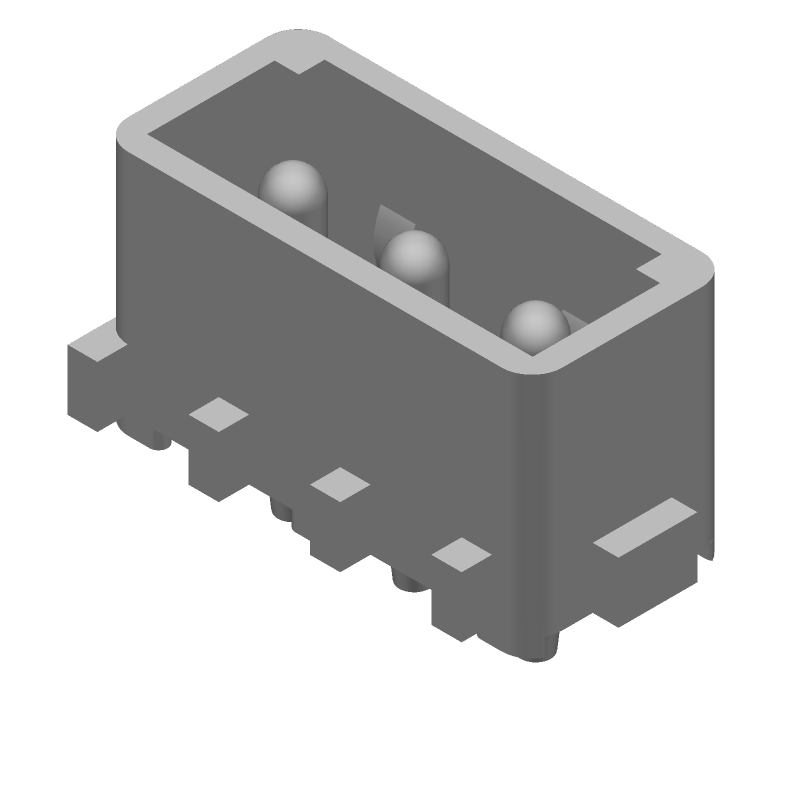 3 Pos Power Connector, Wire-to-Board, Male, 13A, 250V, Gold/Tin