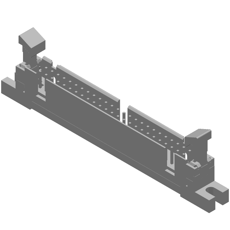 50 Pos 2.54mm RA IDC Header, Shrouded, 1A, 250V