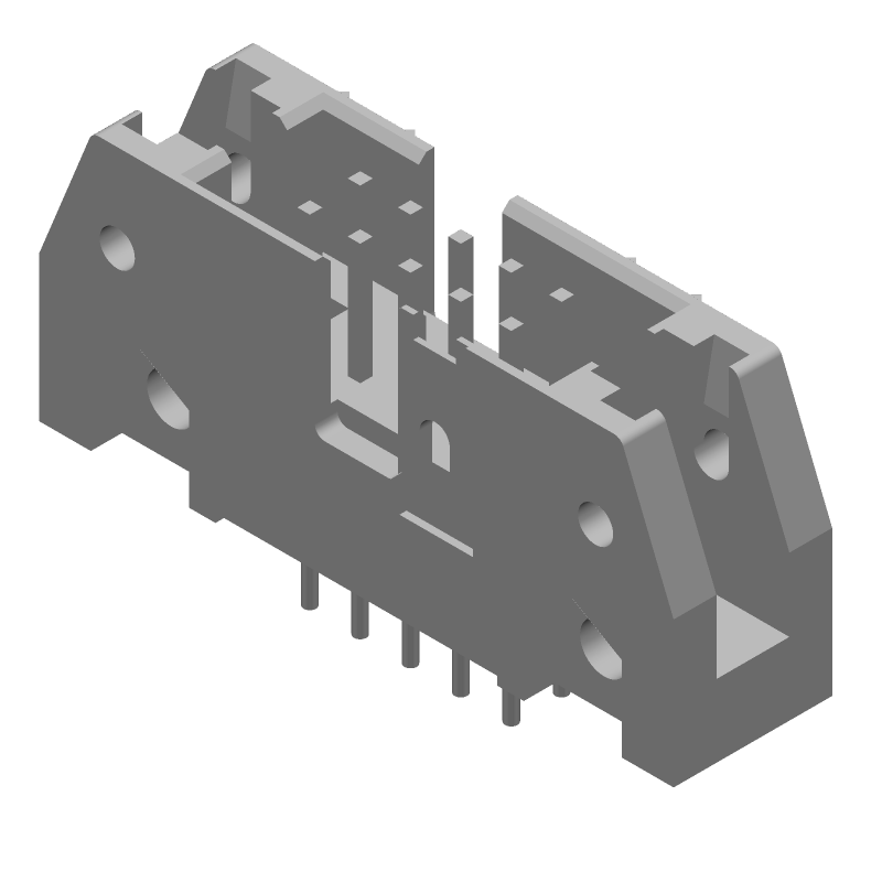 10 Pos 2.54mm Straight Shrouded Header, Gold Plated, 1A