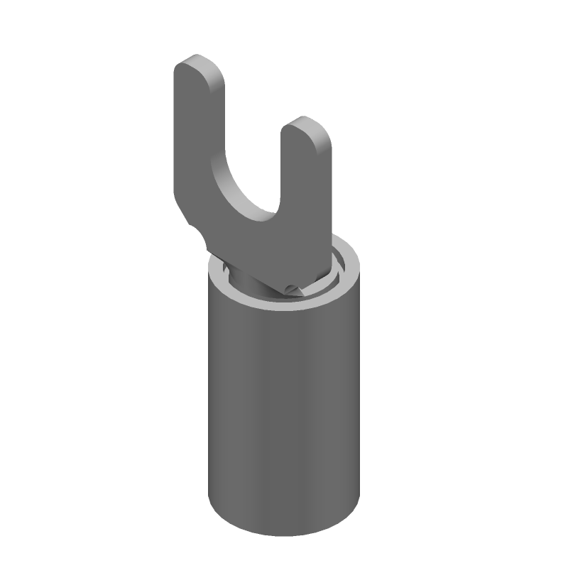 Blue Insulated Spade Terminal, 14-16AWG, Copper, Tin Plated, 300V