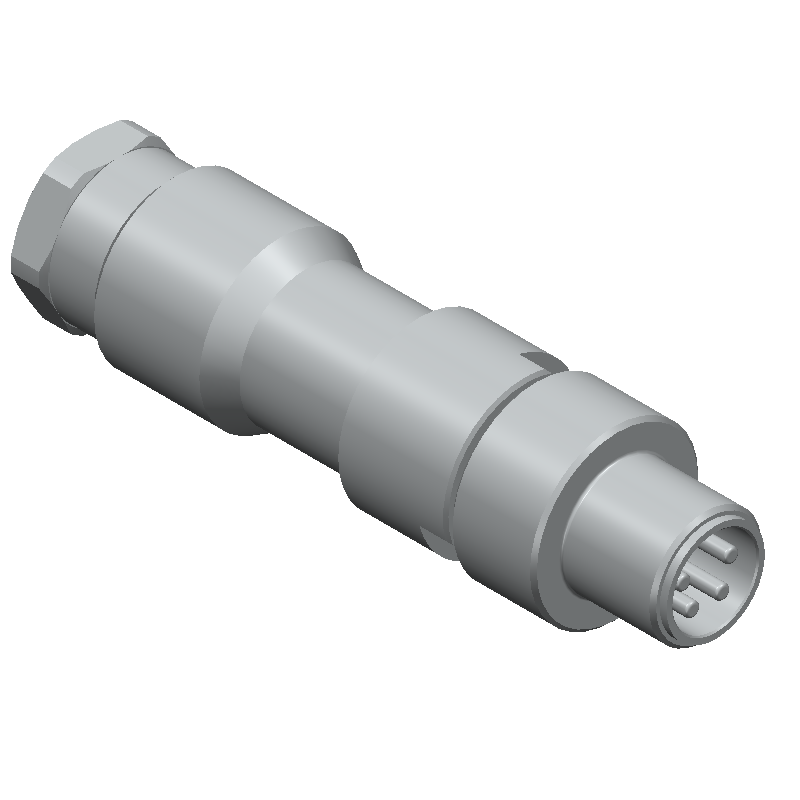 4-Pos Male Circular Connector, 4A, 30V, Solder, IP67