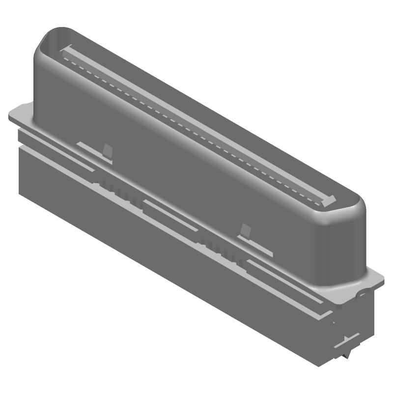 68 Pos VHDCI RA IDC Connector, 0.8mm Pitch, Shielded, Gold/Tin Plating