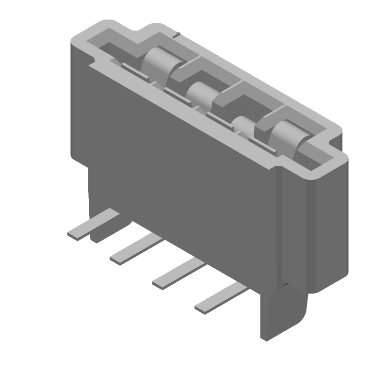 4 Pos 2.54mm Pitch Right Angle Female Header, Signal, 1A, 250V