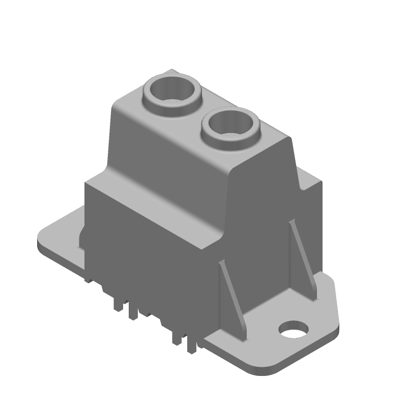 2 Pos 15mm Terminal Block, 130A, 600V, Thru-Hole, Green