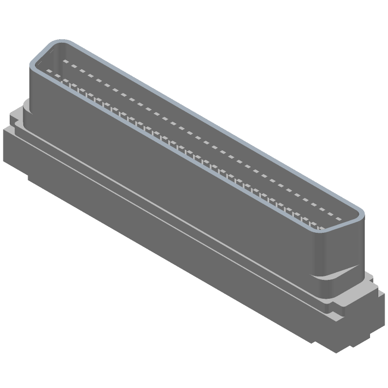 SCSI Connector, 68 Pos, 1.27mm Pitch, IDC, RA, Male, Shielded