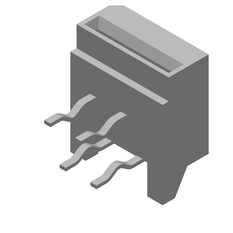 4 Pos FPC Connector, 1mm Pitch, ZIF, Right Angle, Thru-Hole