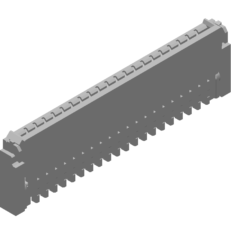 Card Edge Connector, 20 Contact(s), 1 Row(s), Female, Right Angle, 0.02 inch Pitch, Surface Mount Terminal, Locking, Natural Insulator, HALOGEN FREE AND ROHS COMPLIANT