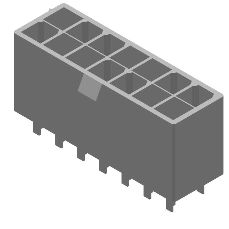 14 Pos Power Connector, 9A, 600V, Straight, Solder, Thru-Hole