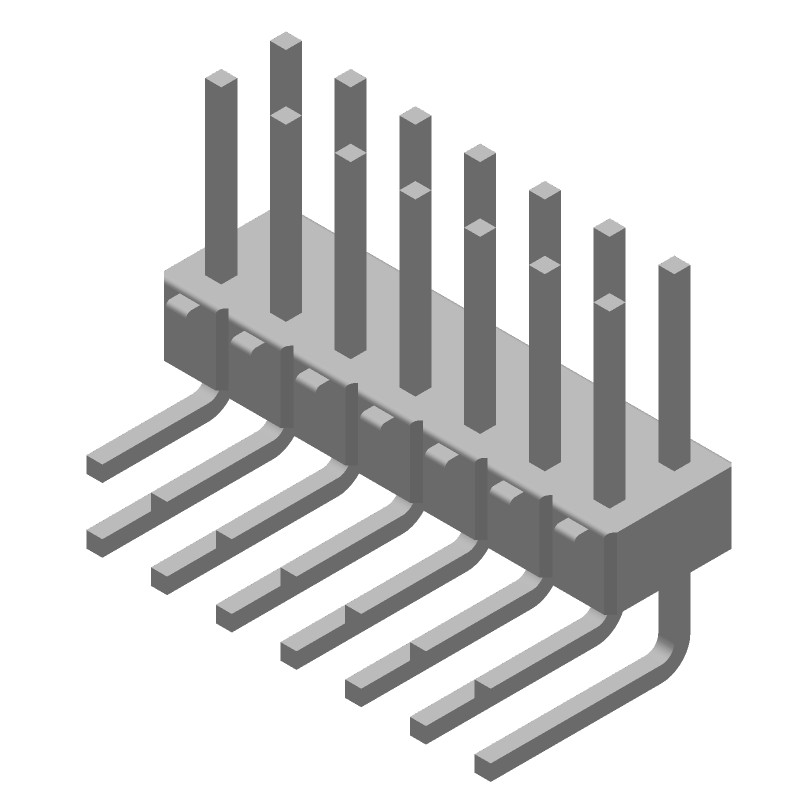 14 Pos 2.54mm RA Thru-Hole Header, 5A, Gold, PBT, Green