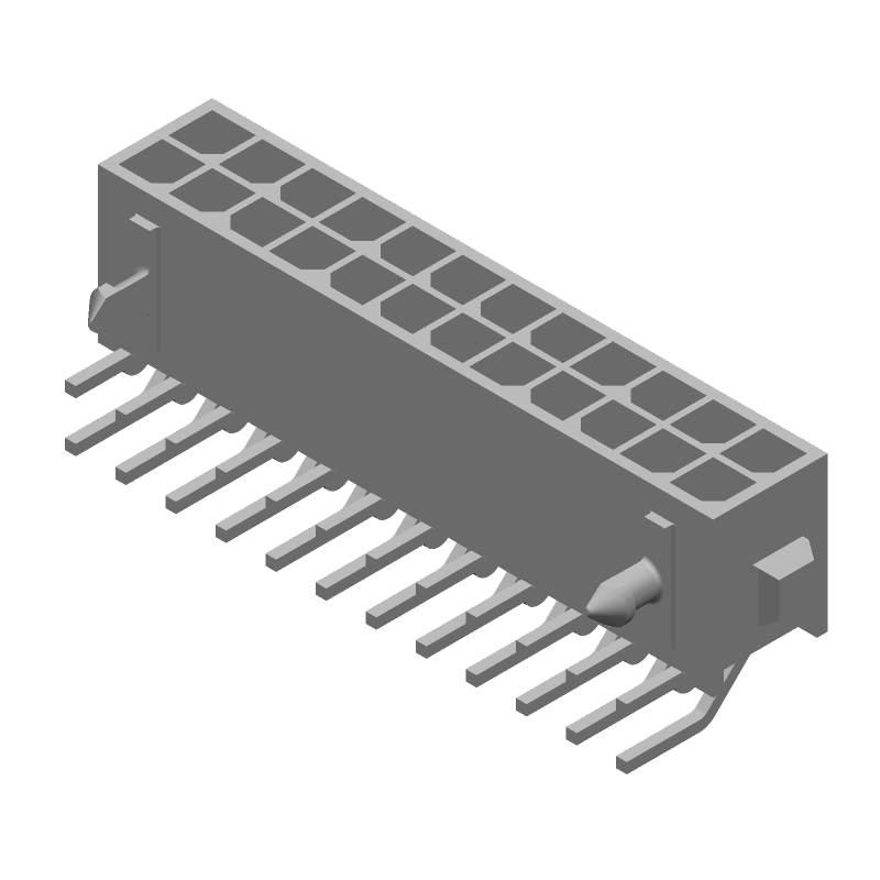 24 Pos Power Connector, Wire-to-Board, 5A, 250V, RA HDR, Tin