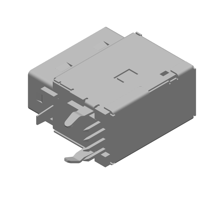4 Pos Female RA Solder Receptacle, 1A, 750V