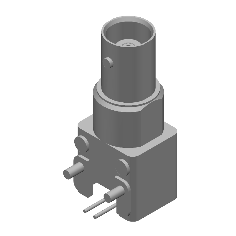 BNC RF Connector, 4GHz, 50 Ohm, Gold Contact, Solder RA