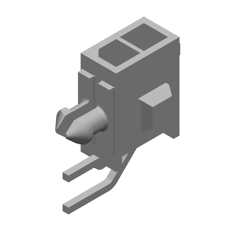 2 Pos Power Connector, Wire-to-Board, 5A, Gold, Right Angle, Through Hole