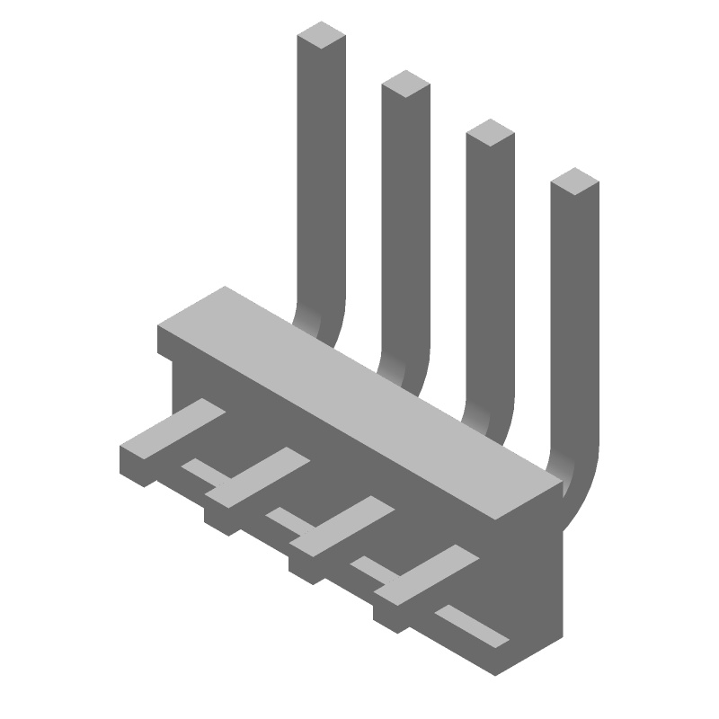 4 Pos, 7A, 600V, Male Pin Header, Right Angle, Through Hole