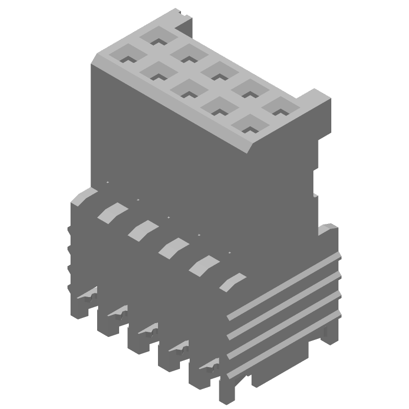 10 Pos 2.54mm IDC Receptacle Housing, 3A, Blue, UL94 V-0