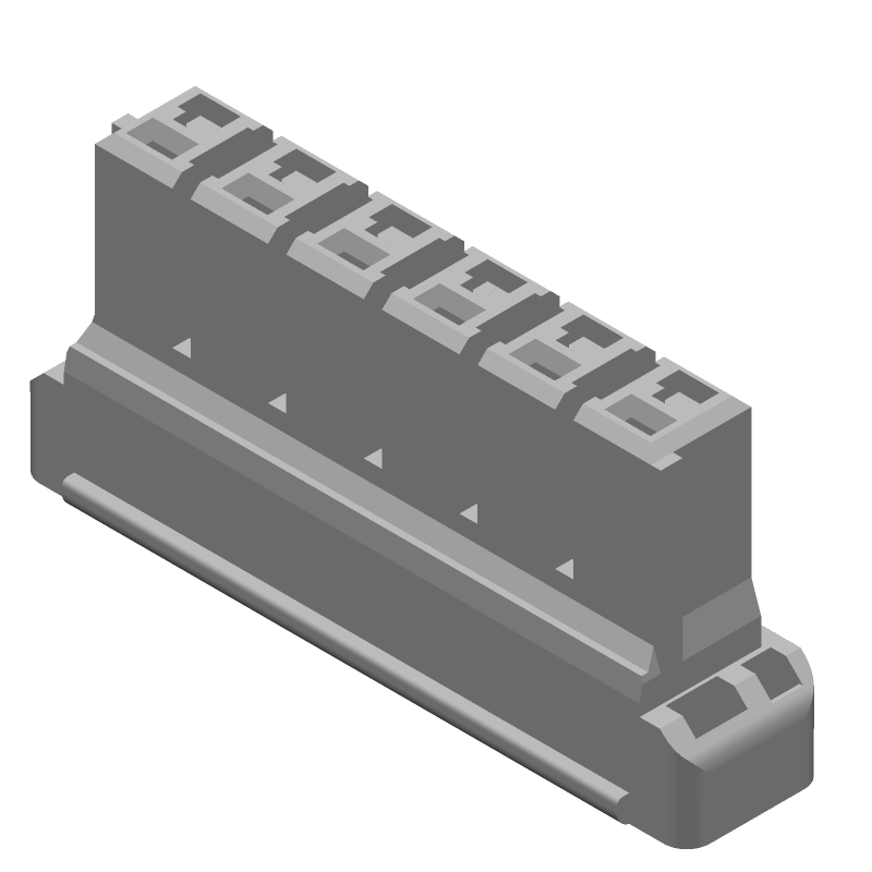 6 Pos 5mm Crimp Wire Housing, Straight, Natural, UL94 V-0