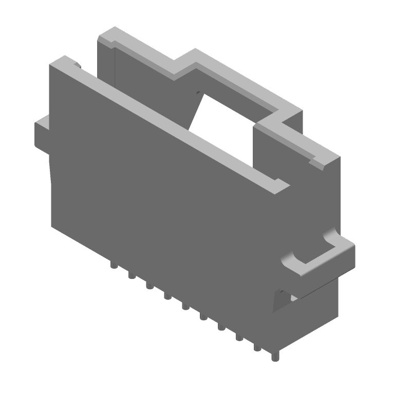 10 Pos 1.27mm Pitch Shrouded Header, Gold, 1A, 30V, Thru-Hole