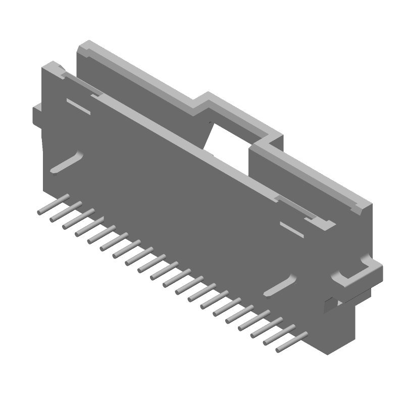 20 Pos 1.27mm RA Header, Thru-Hole, 1A, 30V, Gold/Tin