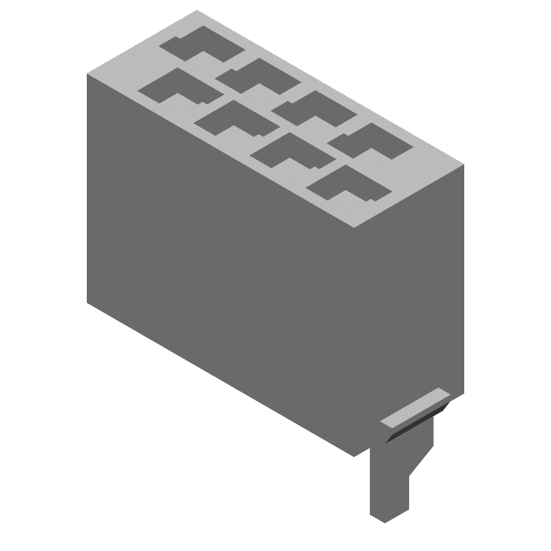 8 Pos Wire-to-Board Header, 1.5A, 0.05" Pitch, Red