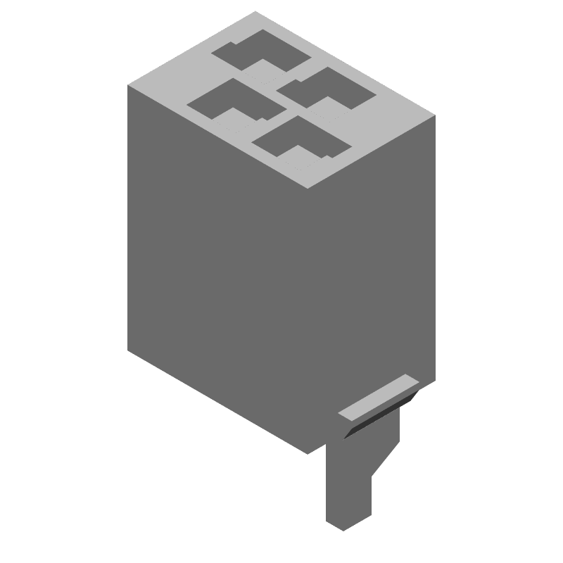 4 Pos 1.27mm Crimp Wire Housing, Straight, Red, 1.5A