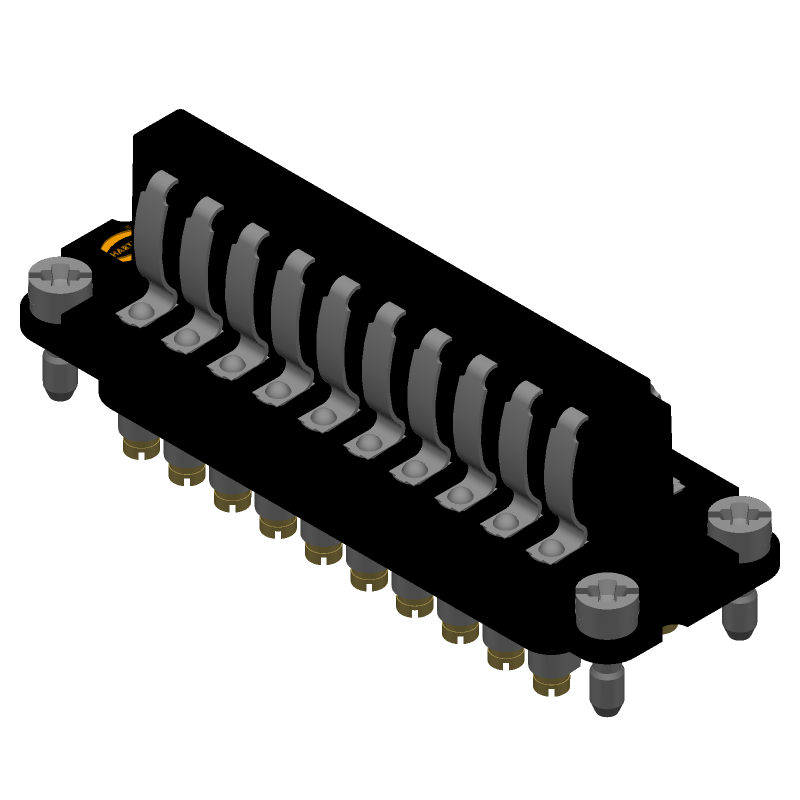 20 Pos Rectangular Connector, 10A, 50V, Screw Term, Female