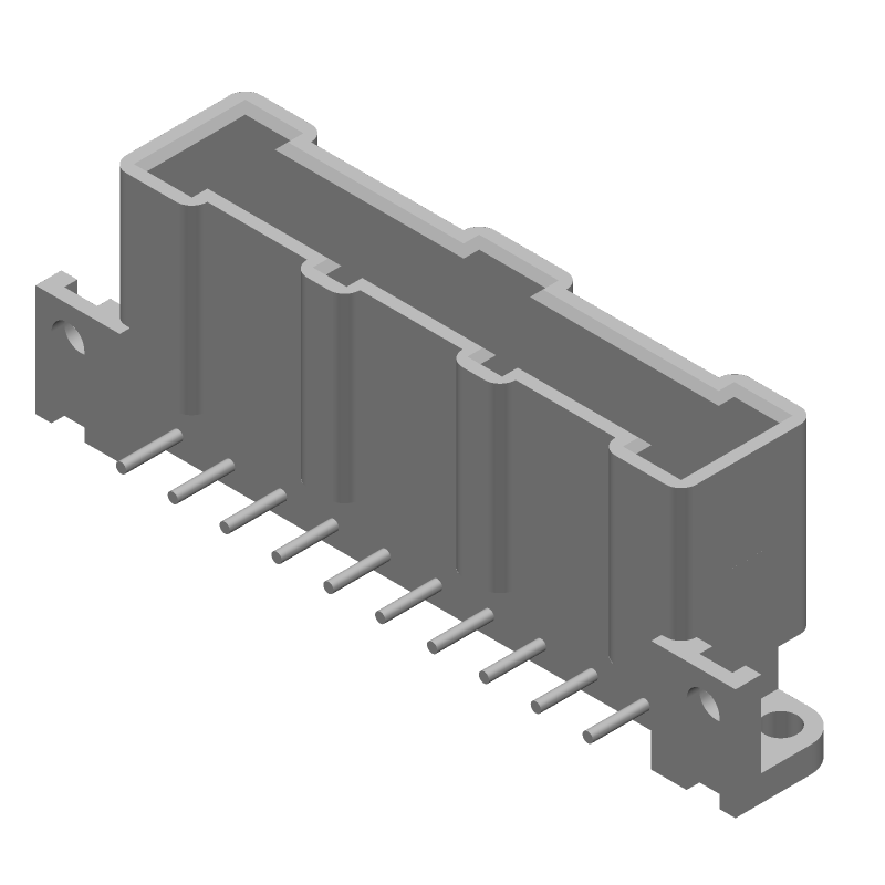 10 Pos Rectangular Connector, Wire-to-Board, 7.5A, Tin, Through Hole