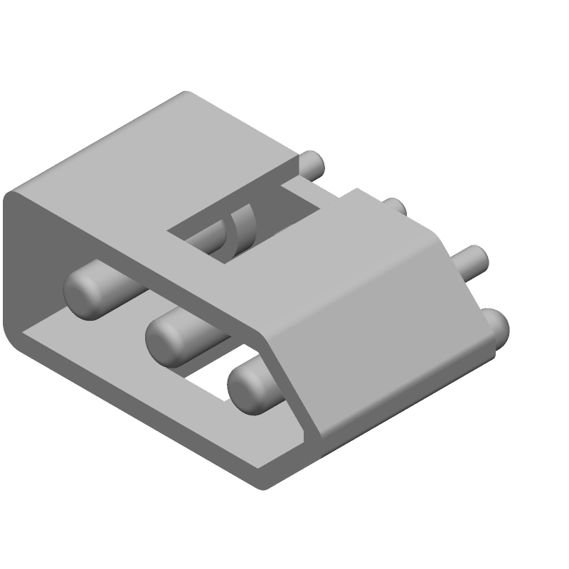 3 Pos Male Power Connector, 5A, 250V, Solder, Through Hole