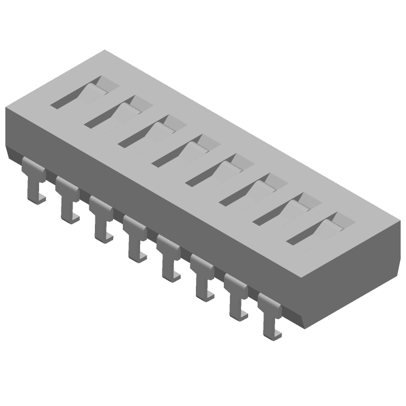 8-Pos Rotary Slide DIP Switch, SMT, 1A, 24VDC, Gold