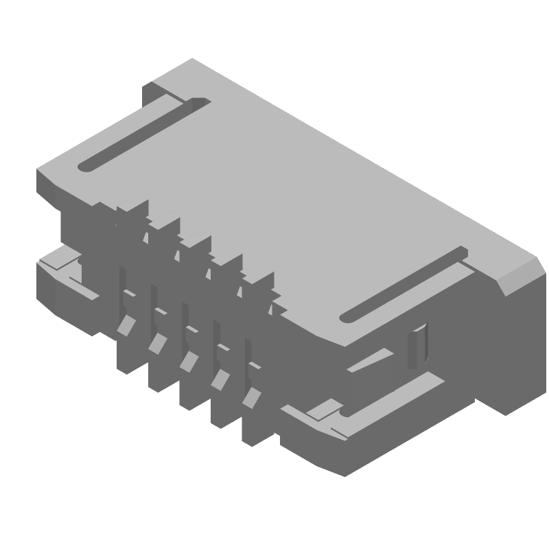 Card Edge Connector, 5 Contact(s), 1 Row(s), Female, Straight, 0.039 inch Pitch, Surface Mount Terminal, Locking, Natural Insulator, ROHS COMPLIANT