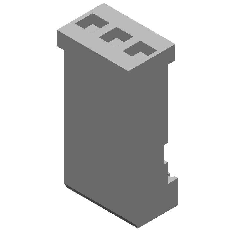 3 Pos 2.54mm IDC Receptacle Housing, 3A, Blue