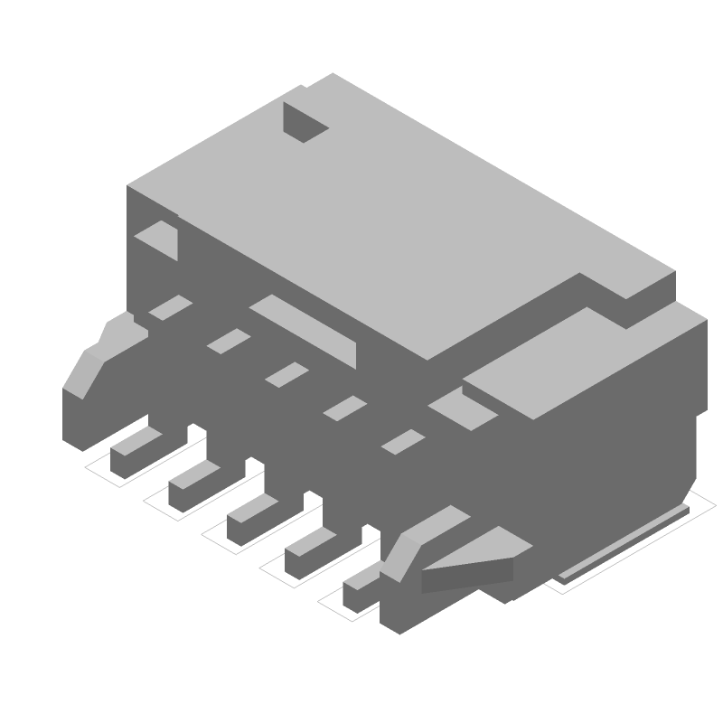 5 Pos 2mm RA SMD Header, Male Pin, 3A, 125V