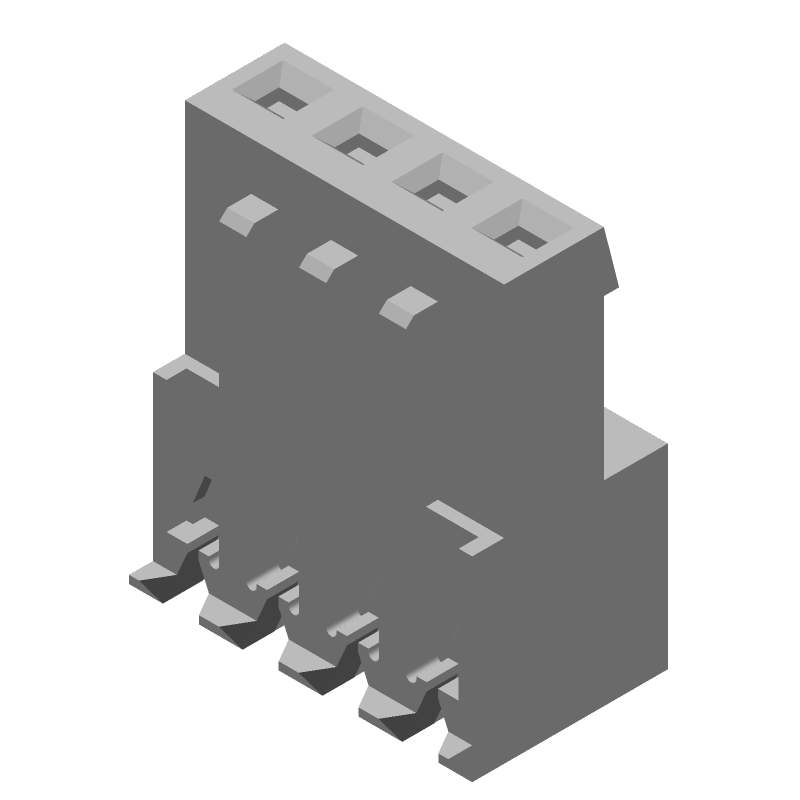 4 Pos 2.54mm Pitch IDC Receptacle, 5A, 250V, Blue