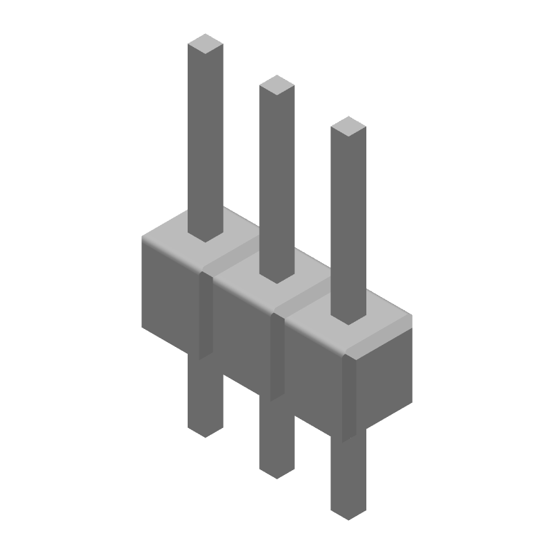 3 Pos 2.54mm Straight Thru-Hole Unshrouded Header, Male, 5A