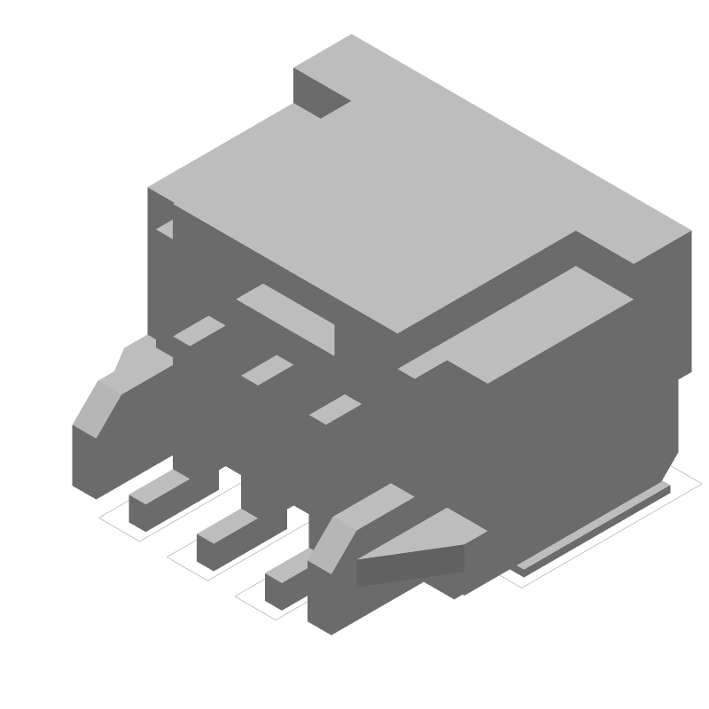 3 Pos 2mm RA SMD Header, Male, Tin, 3A, 125V