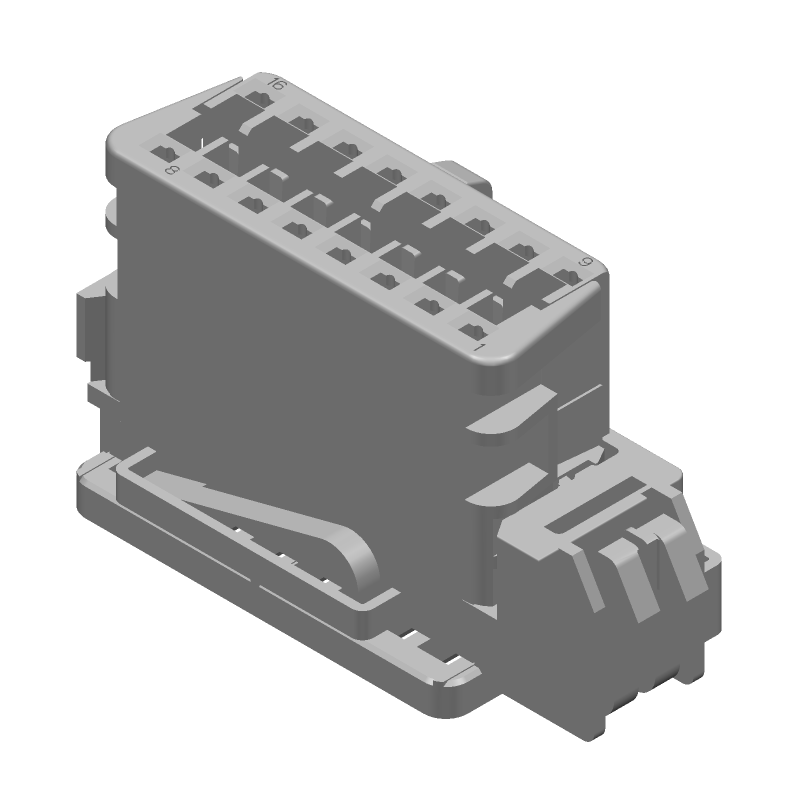 Conn Housing RCP 16 POS Crimp ST Cable Mount Green Box