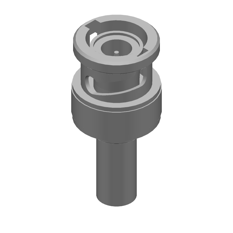 BNC Straight Plug, 4GHz, 50 Ohm, Crimp, Nickel/Gold