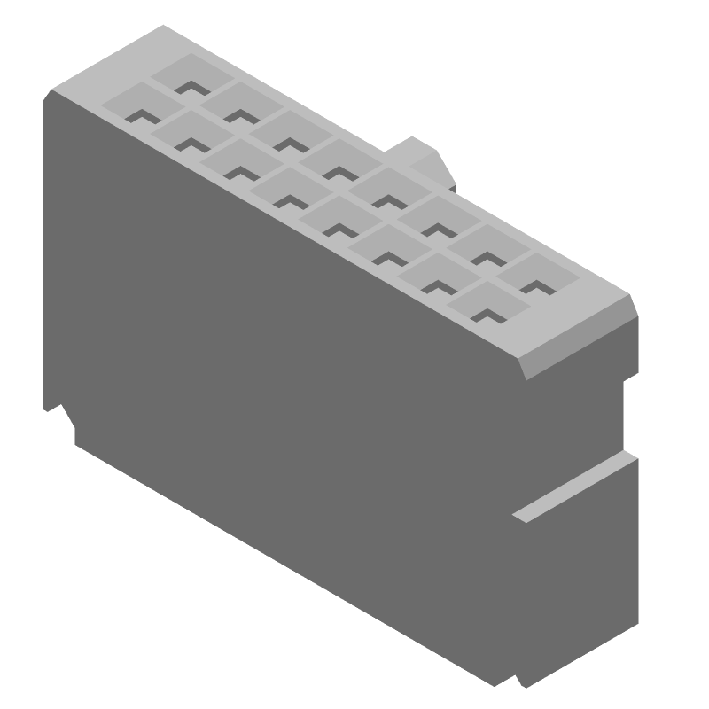 16 Pos 2.54mm Crimp Receptacle Housing, 3A, 250V, UL94 V-0