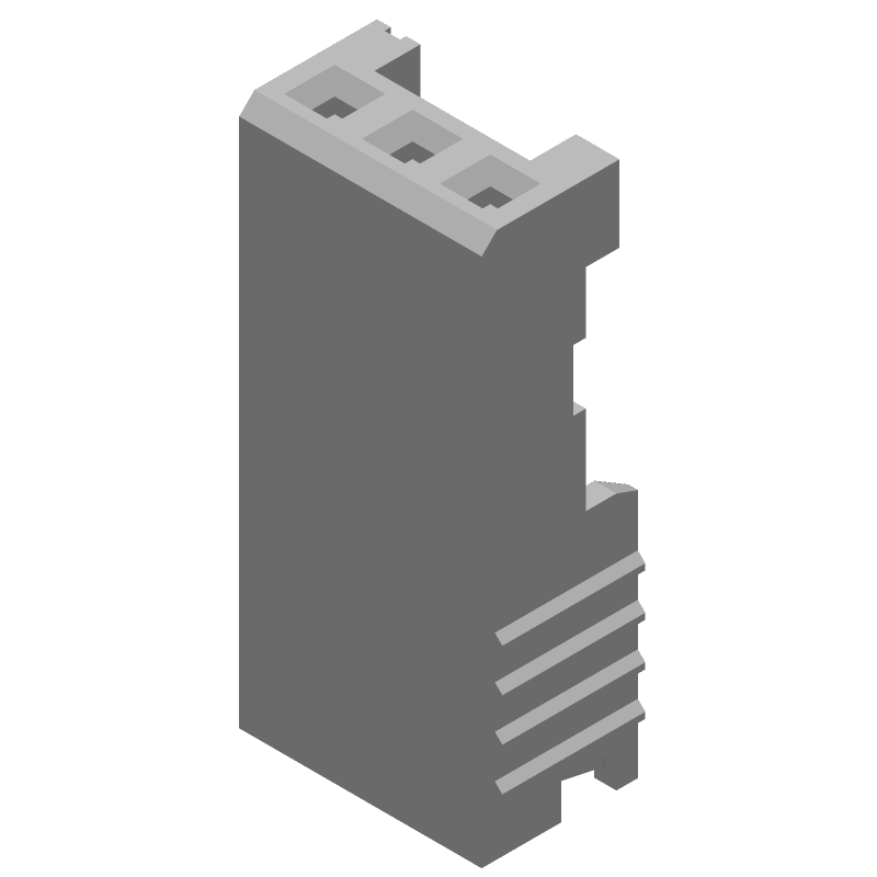 3 Pos 2.54mm Pitch IDC Receptacle, 3A, 500VDC, Blue