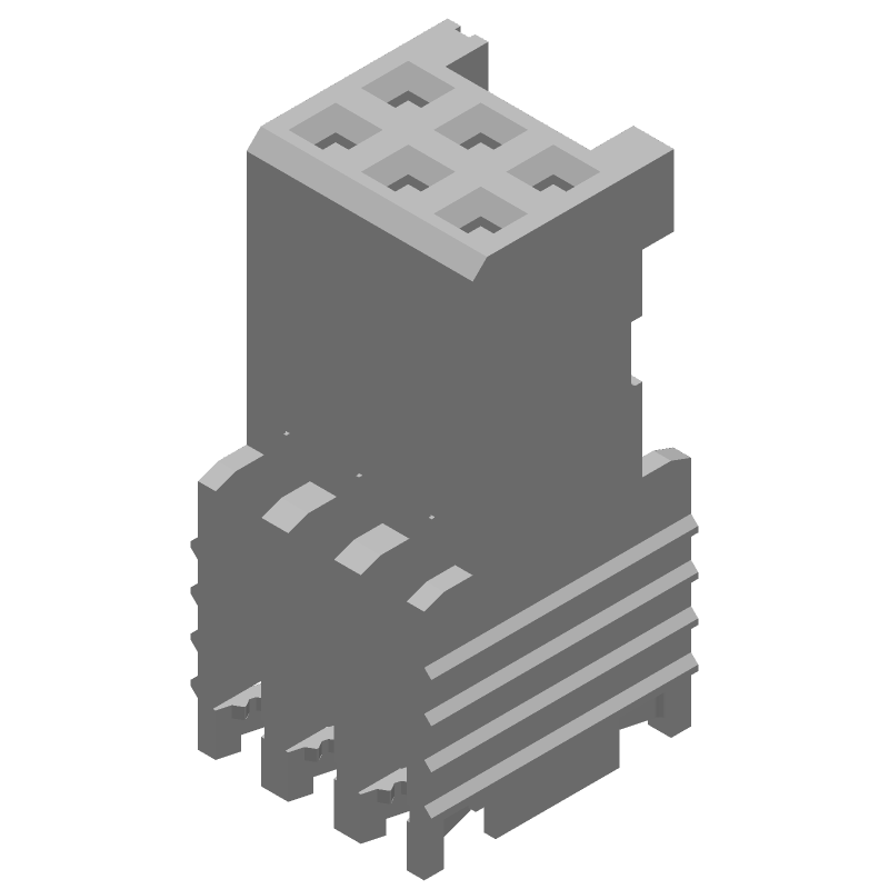 6 Pos 2.54mm IDC Receptacle Housing, 3A, 26-28AWG, Blue