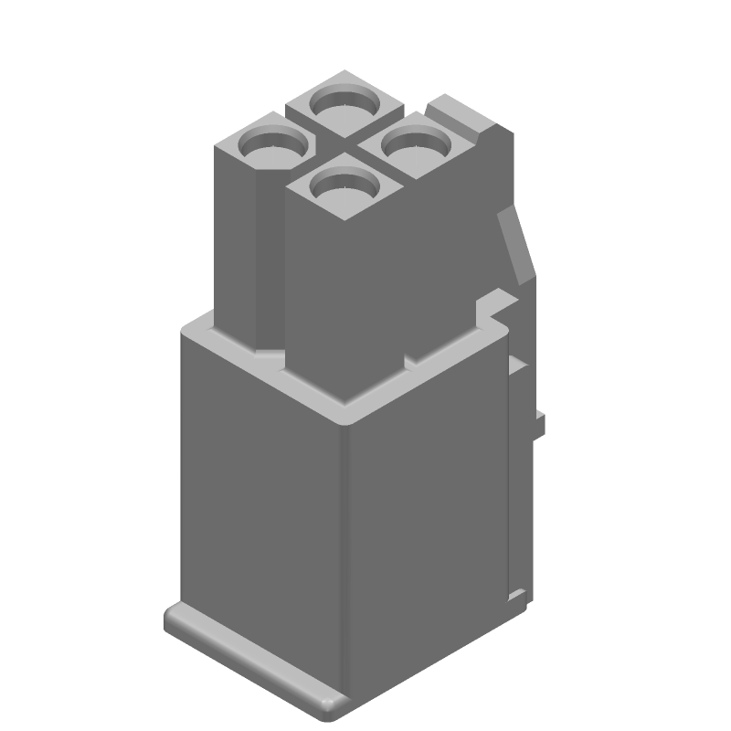 4 Pos Wire-to-Wire Plug Housing, 9.5A, 600V, Crimp, Nylon