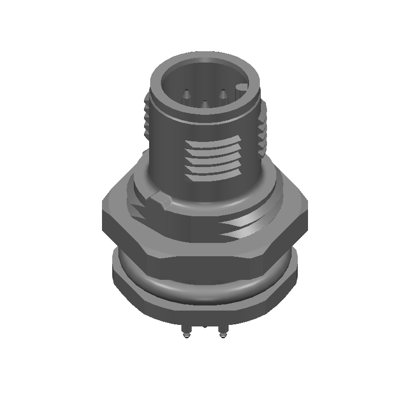 5-Pos Male Circular Connector, 4A, 60V, Solder, IP67