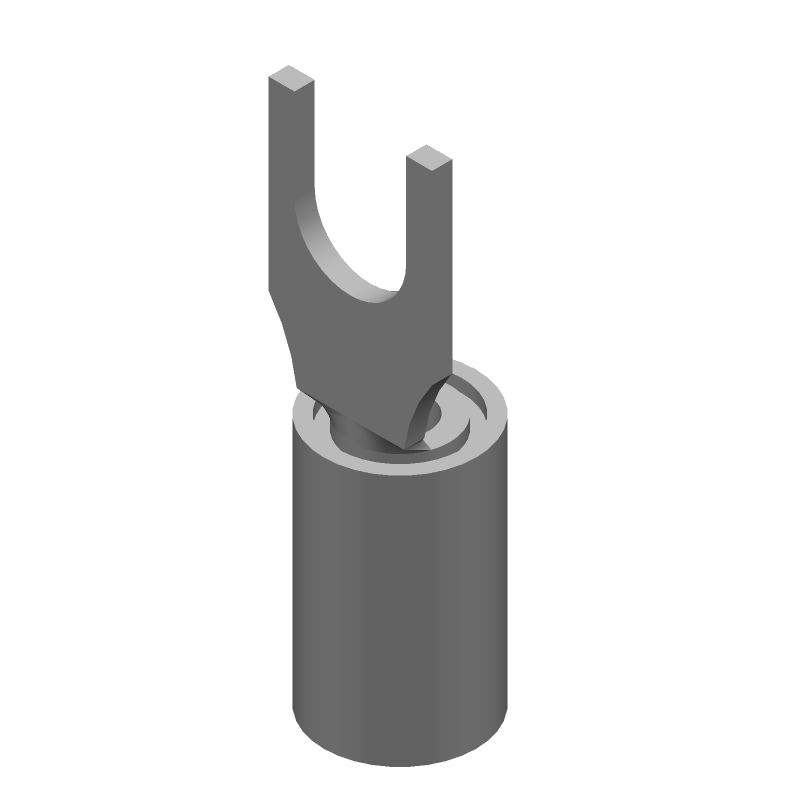 PIDG Spade Terminal, 14-16AWG, Copper/Tin, Blue, 300V