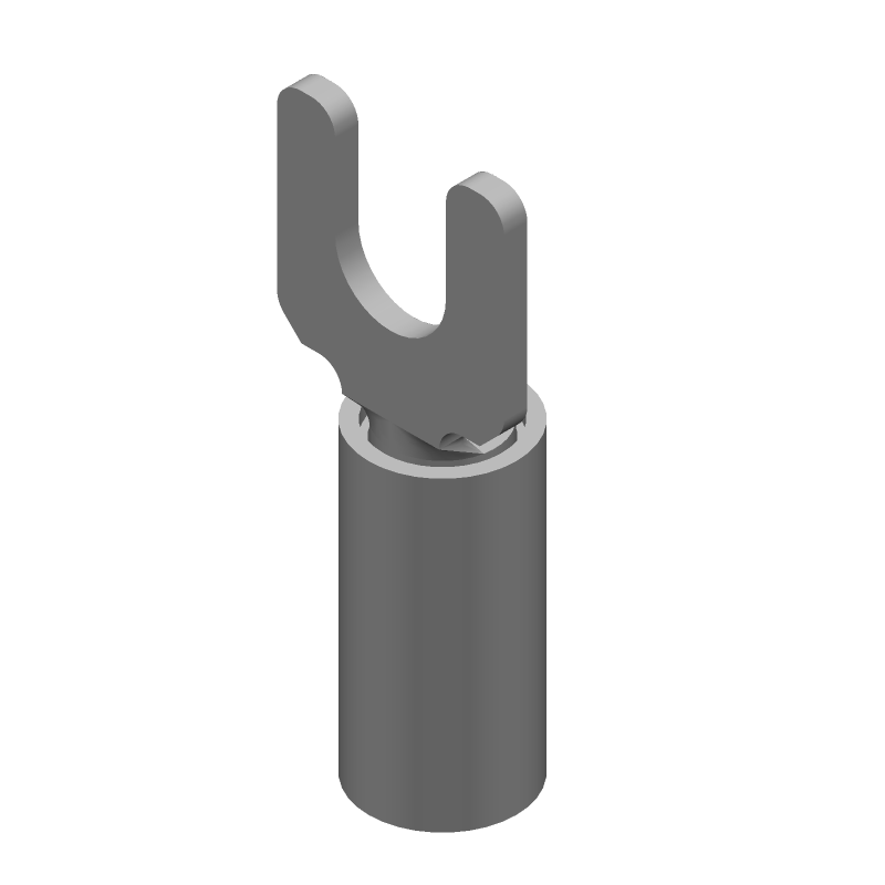 Spade Terminal, Female, 16-22AWG, Copper/Tin, Insulated, Straight