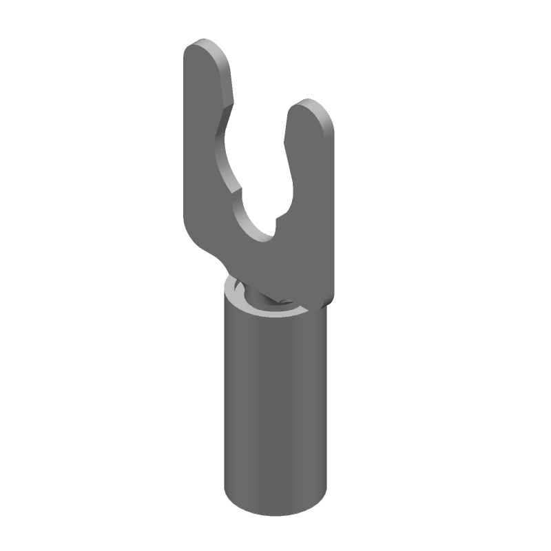 PIDG Spring Spade Terminal, 22-26AWG, Nylon Insulated, Tin Plated Bronze