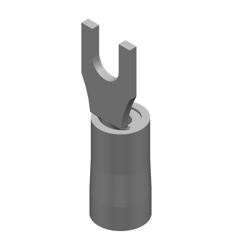 Red Spade Terminal, 16-22AWG, Copper/Tin, 600V