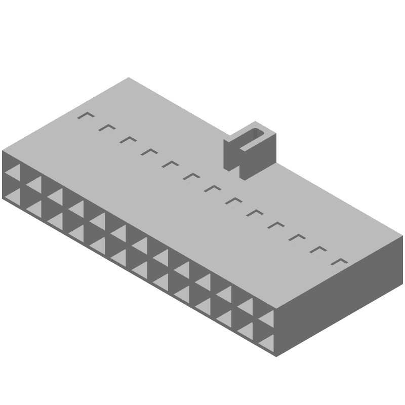 Board Connector, 26 Contact(s), 2 Row(s), Female, 0.1 inch Pitch, Crimp Terminal, Black Insulator,
