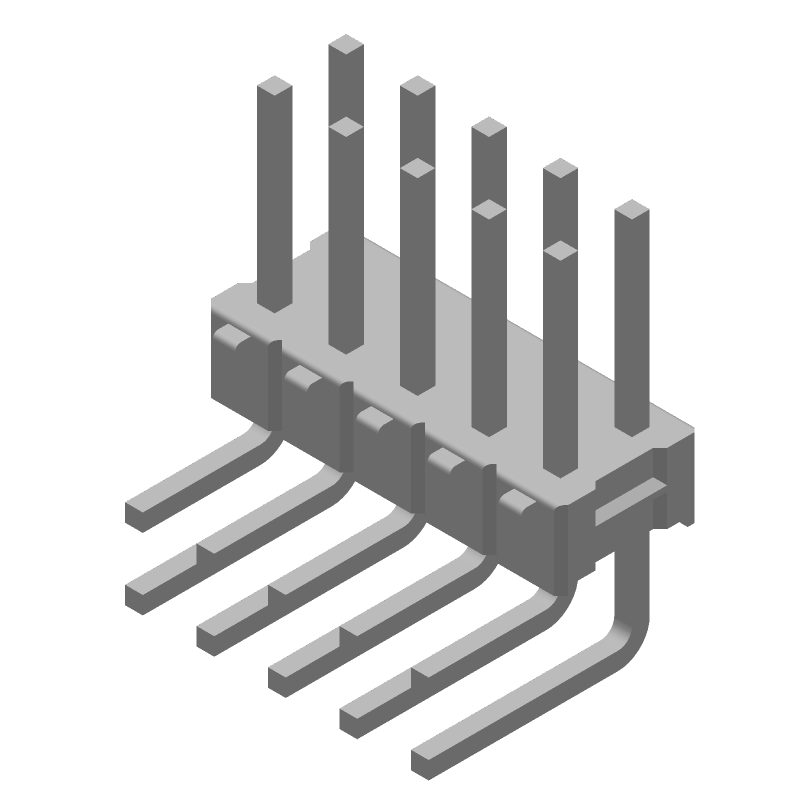 10 Pos 2.54mm RA Thru-Hole Header, Male Pin, 3A, Tin