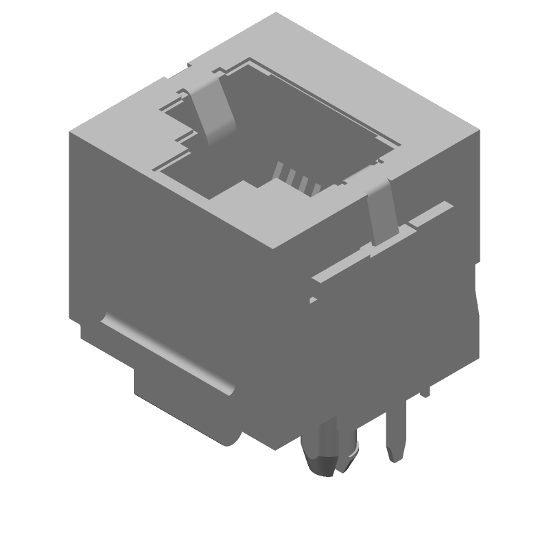 RJ11 Connector, Female, 8 Pos, Solder, Thru-Hole, Shielded