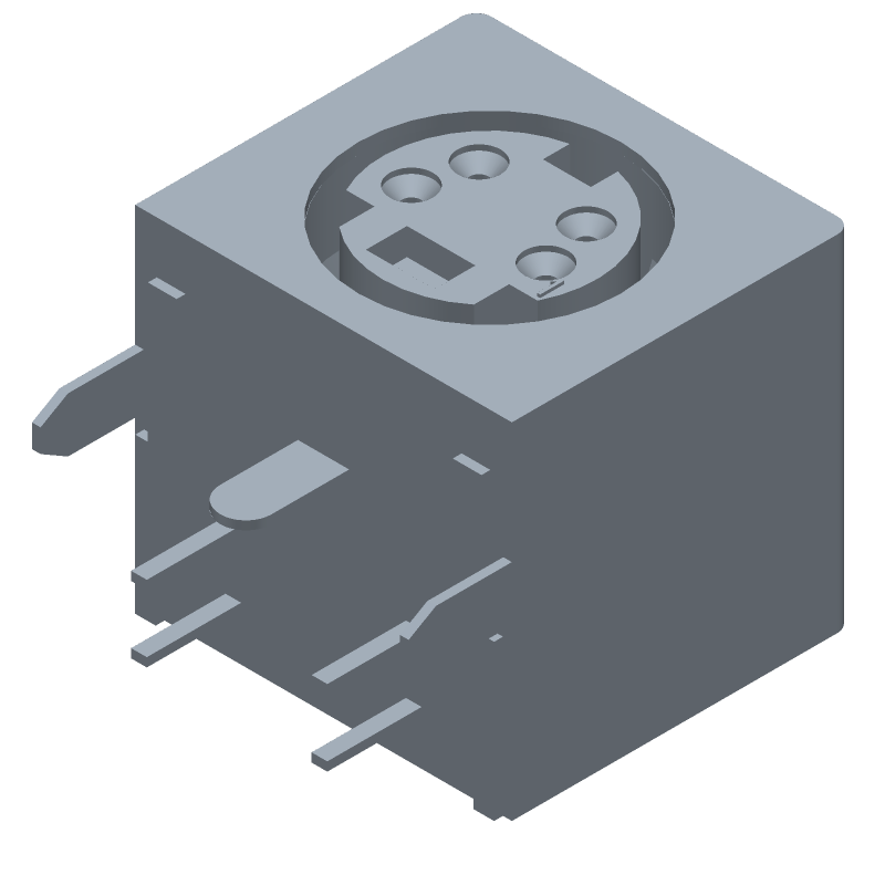 4 Pos Circular Connector, Female, Solder RA, Thru-Hole, Shielded